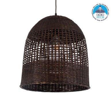 GLOBOSTAR® BORA-BORA 01736 Boho Κρεμαστό Φωτιστικό Οροφής με Ντουί 1 x E27 AC 220-240V IP20 - Καφέ - Μ42 x Π42 x Y44cm